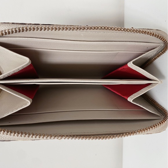 Chopard Mini Zip Python Snakeskin Cream Tan Brown Card Case Wallet Italy - Picture 5 of 6